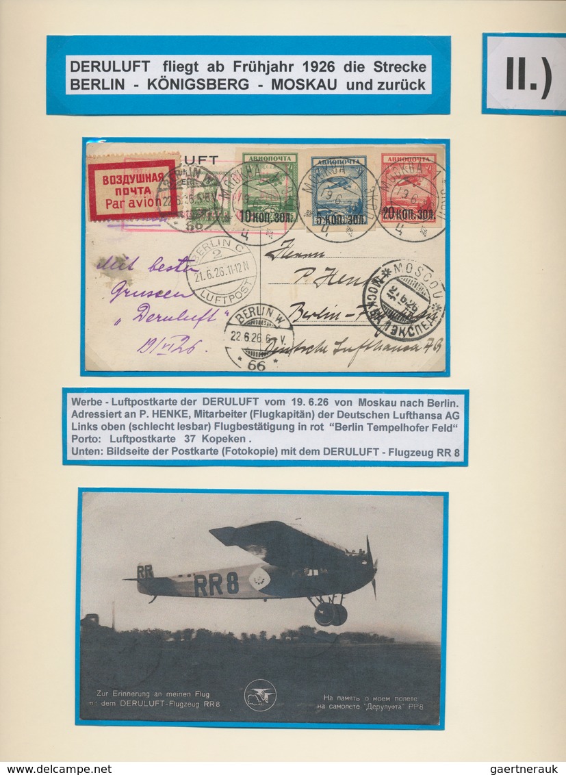 Flugpost Europa: 1922/1936, "DERULUFT" - "Deutsch-Russische Luftverkehrsgesellschaft", Founded 1921 - Autres - Europe