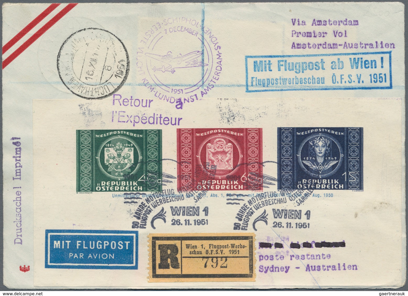 Flugpost Europa: 1946/1958, vielseitige Partie von ca. 85 Flugpost-Briefen und -Karten mit nur besse