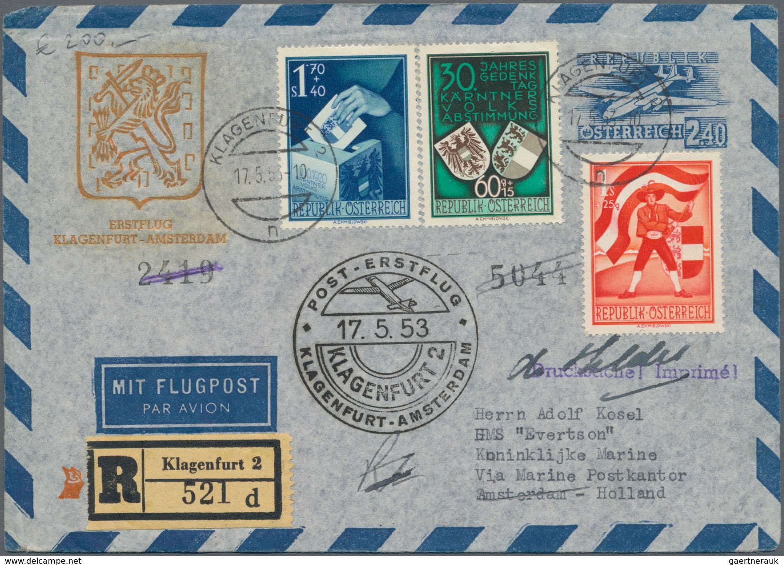 Flugpost Europa: 1950/1958, Vielseitige Partie Von Ca. 93 Flugpost-Briefen Und -Karten Mit Nur Besse - Sonstige - Europa