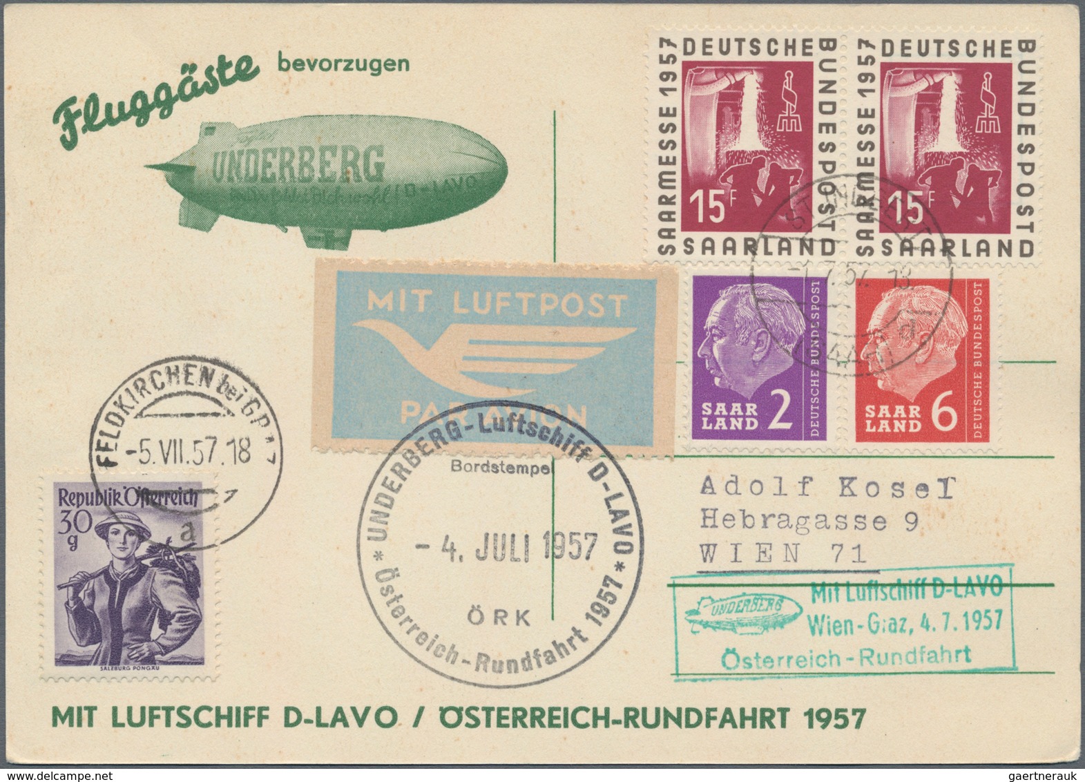 Flugpost Europa: 1950/1958, Vielseitige Partie Von Ca. 93 Flugpost-Briefen Und -Karten Mit Nur Besse - Autres - Europe