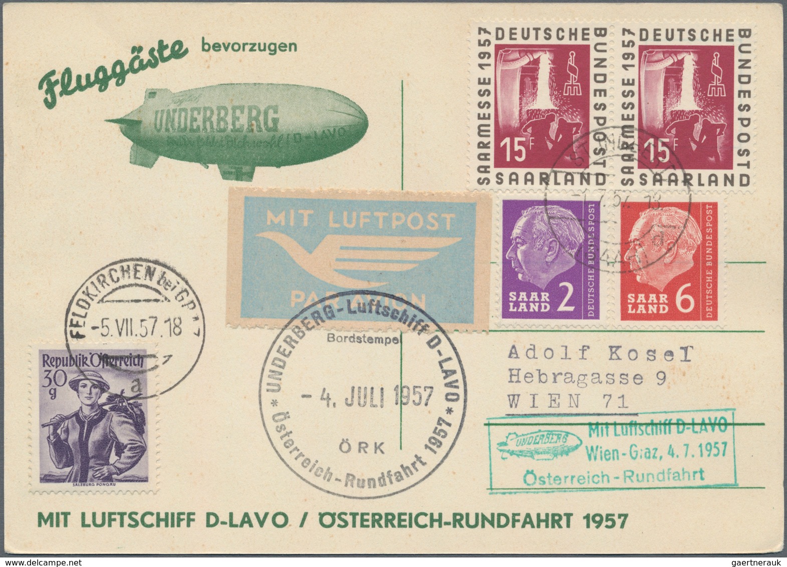 Flugpost Europa: 1950/1958, Vielseitige Partie Von Ca. 93 Flugpost-Briefen Und -Karten Mit Nur Besse - Sonstige - Europa