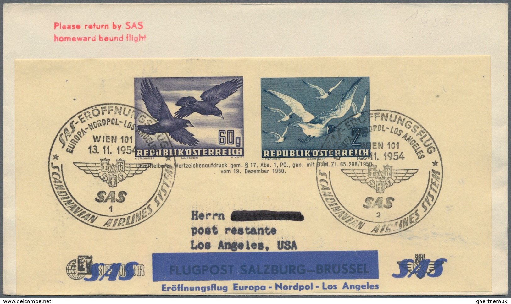 Flugpost Europa: 1950/1958, vielseitige Partie von ca. 93 Flugpost-Briefen und -Karten mit nur besse