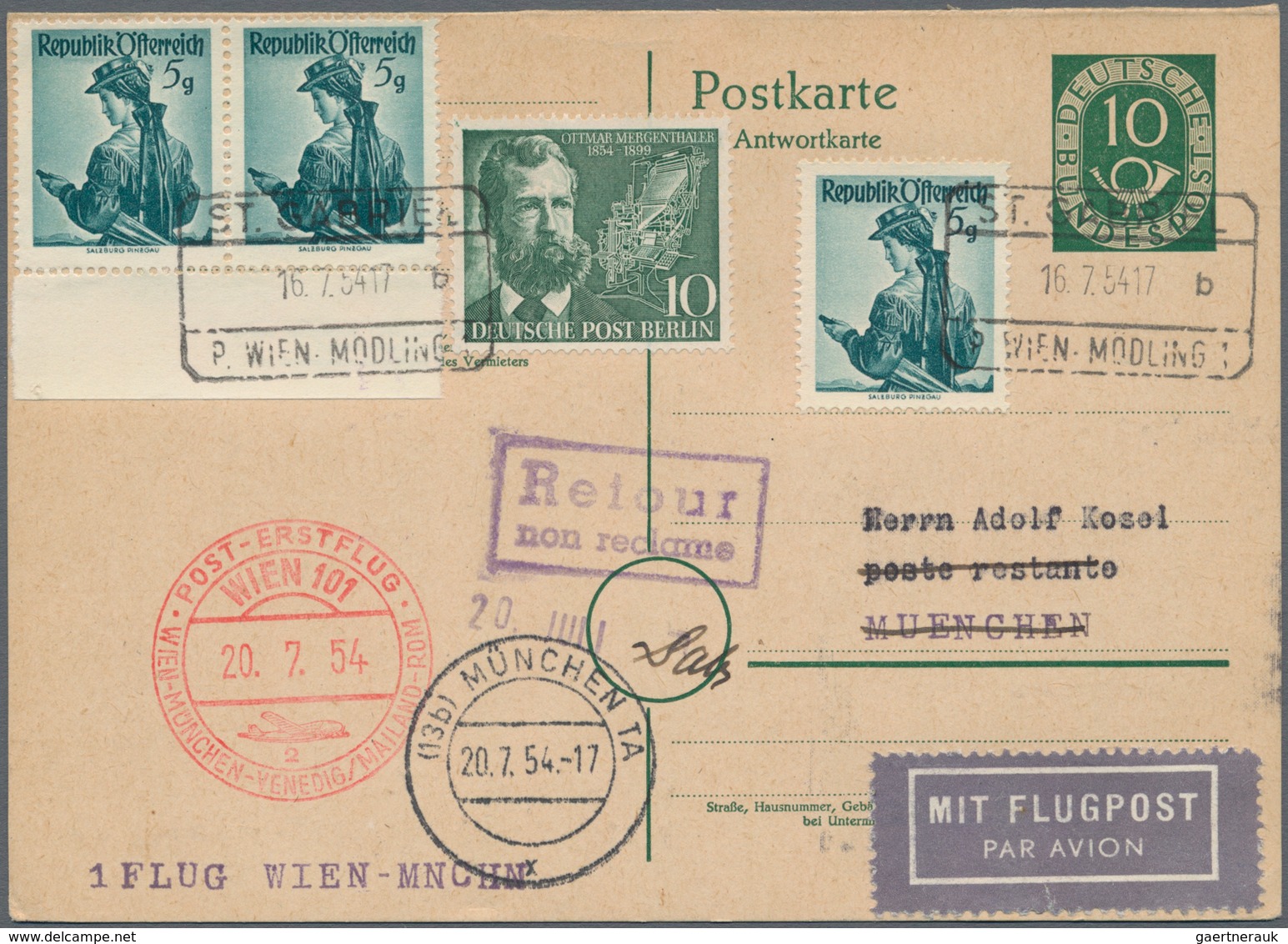 Flugpost Europa: 1950/1958, vielseitige Partie von ca. 93 Flugpost-Briefen und -Karten mit nur besse
