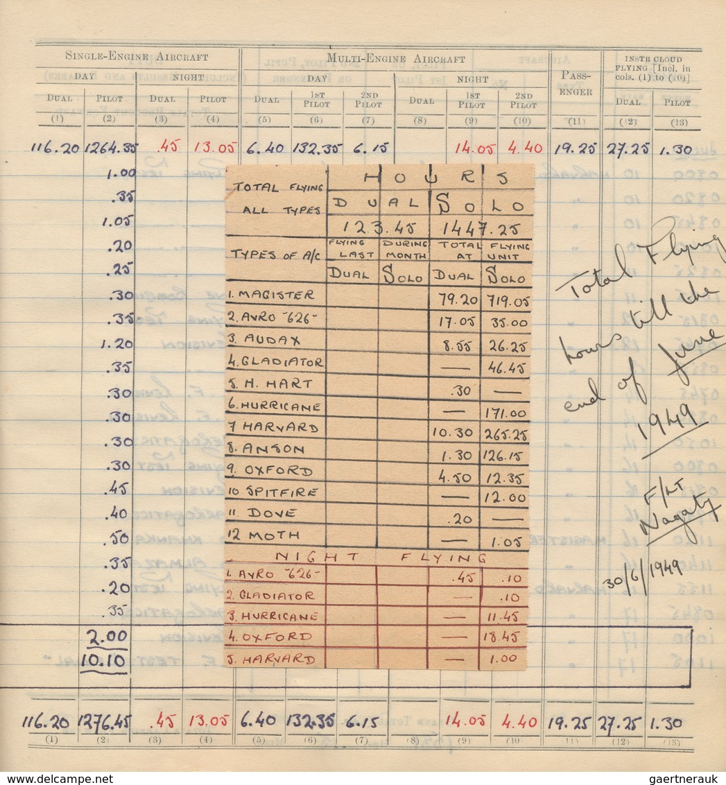 Flugpost Übersee: 1948/1965, ROYAL EGYPTIAN PILOT'S FLYING LOG BOOK, Flying Log Book From Flight Lie - Otros & Sin Clasificación