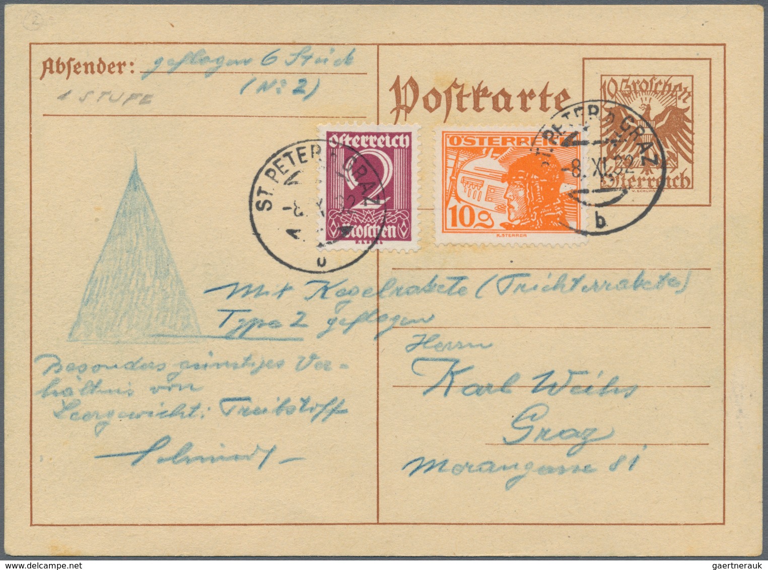 Raketenpost: Friedrich Schmiedl Was Born On 14.05.1902 In Schwertberg In Upper Austria. At The Age O - Other & Unclassified