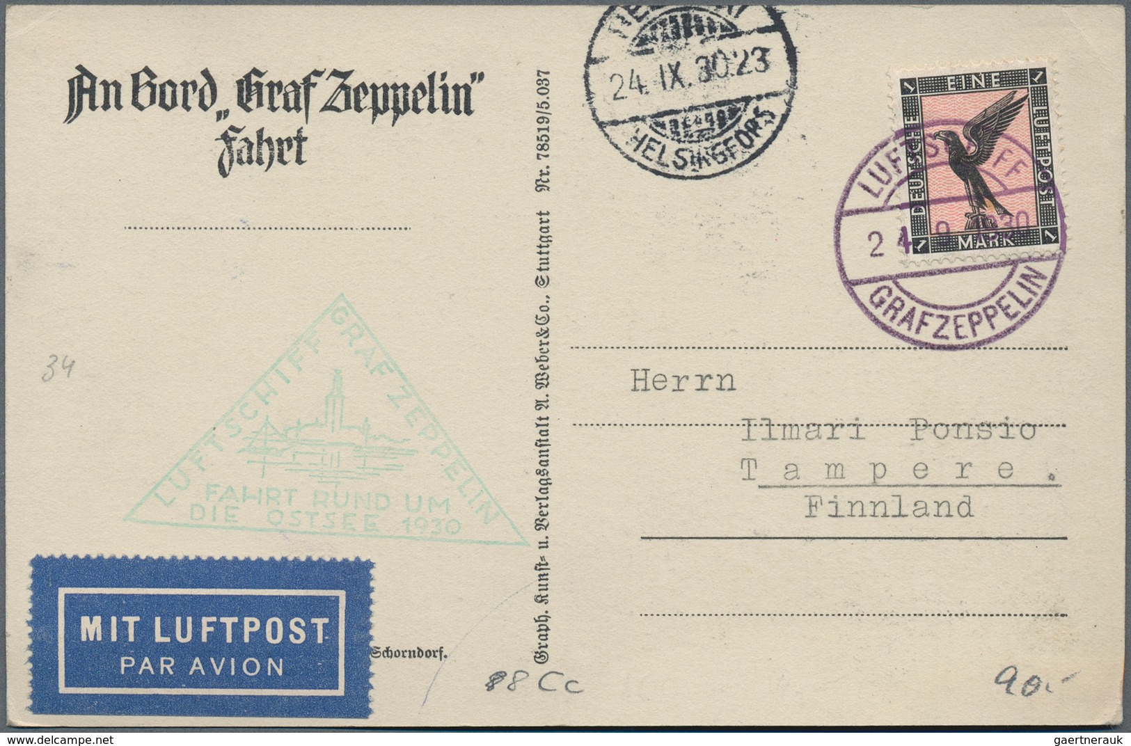 Zeppelinpost Deutschland: Collection of over 100 Zeppelin items, around 70 flown covers and 33 Schue