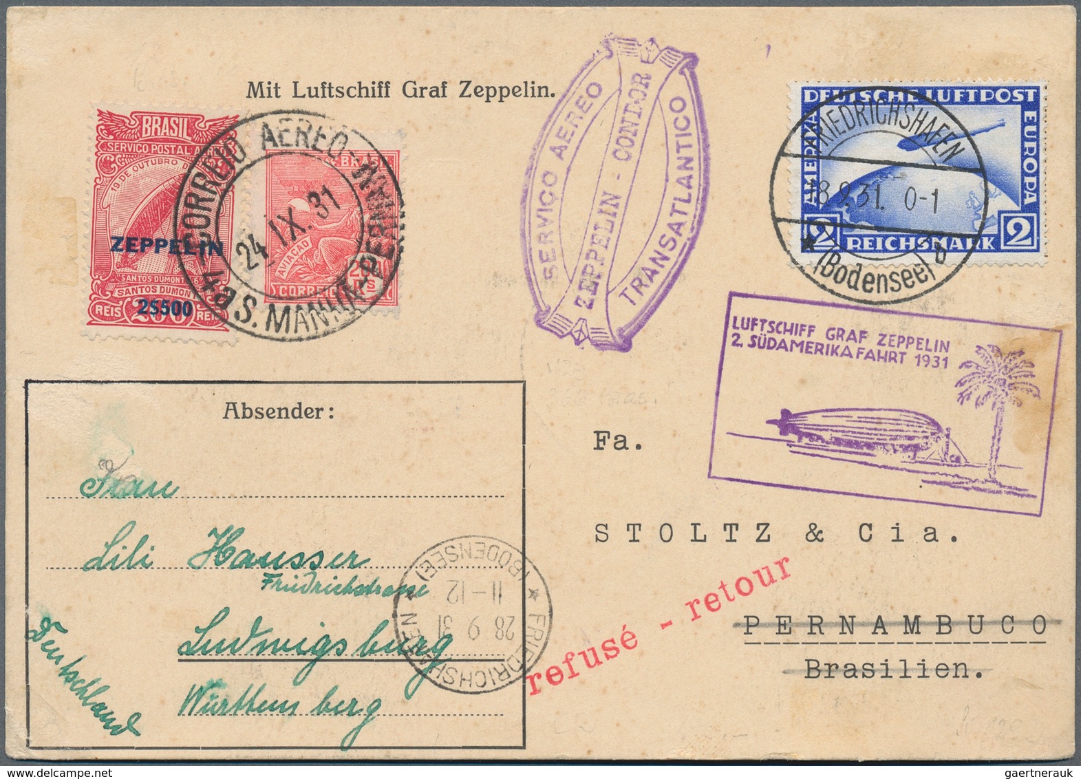 Zeppelinpost Deutschland: Collection of over 120 Zeppelin items with dozens of flown covers includin