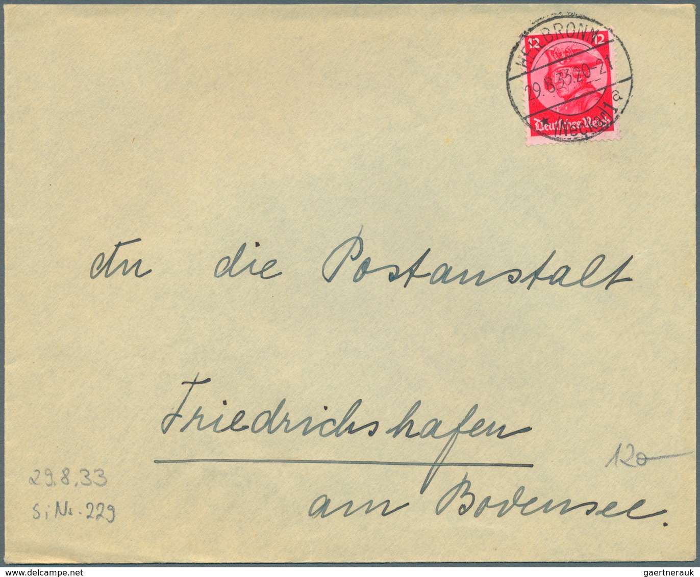 Zeppelinpost Deutschland: 1929/33, 125 Briefe adressiert nach Friedrichshafen an das dortige Postamt