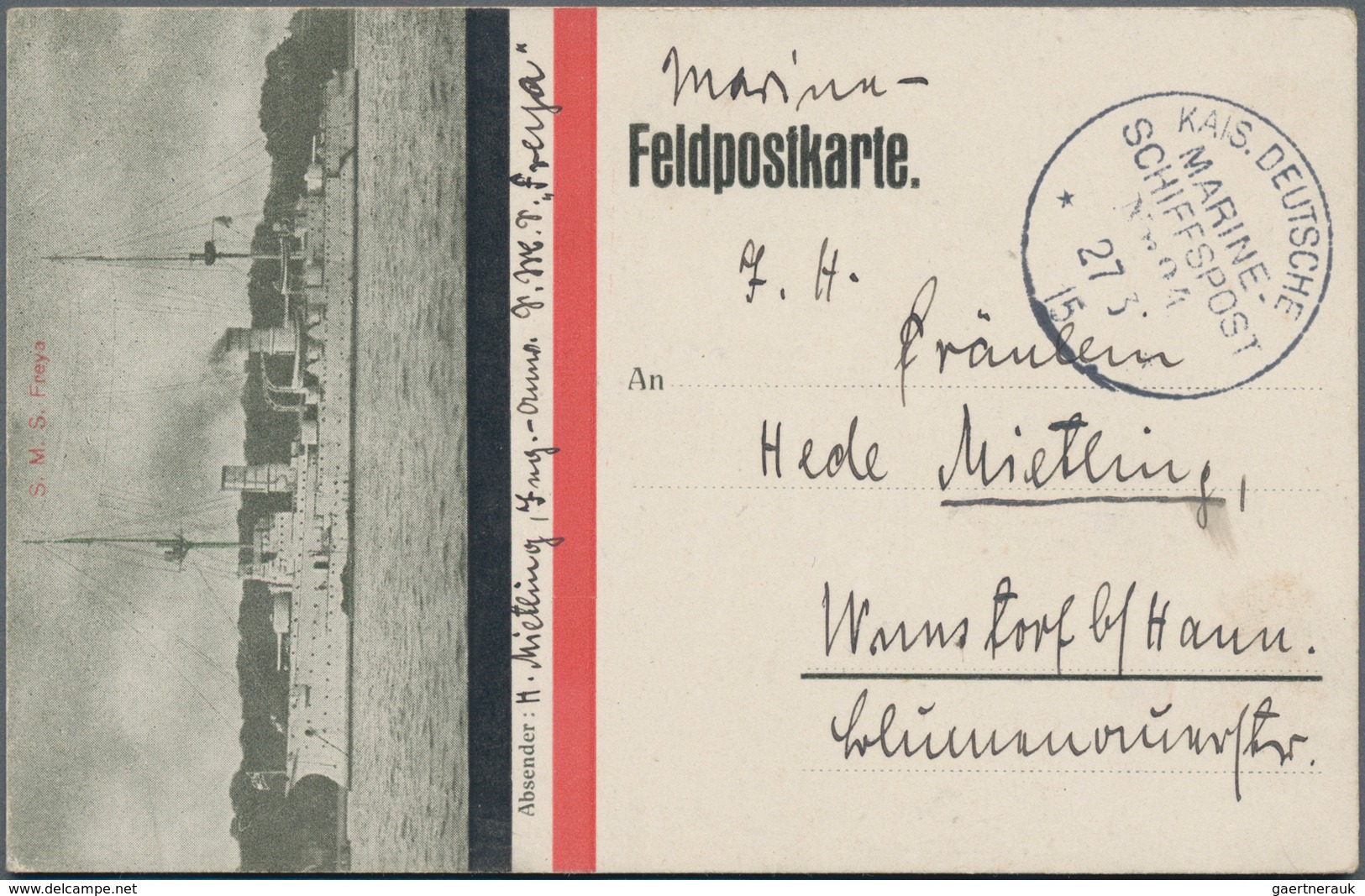 Deutsche Schiffspost - Marine: 1898/1940 (ca.), Vielseitige Partie Von 26 Schiffspost-Briefen Und -K - Otros & Sin Clasificación