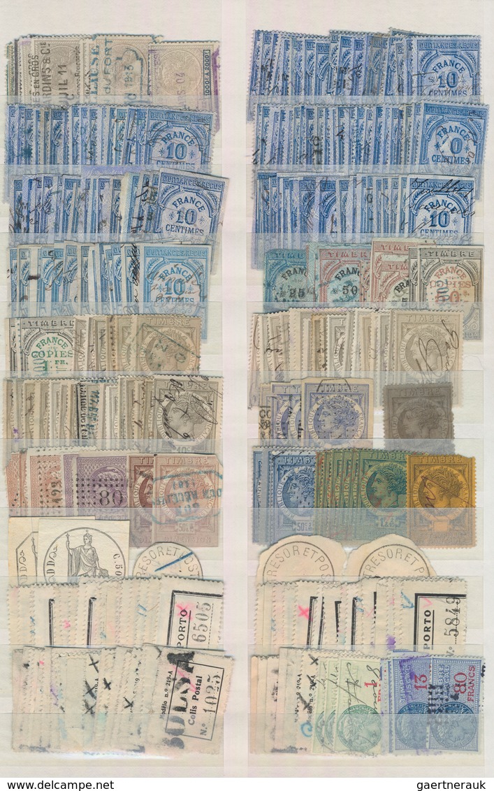 Fiskalmarken: 1870/1940 (ca.), Accumulation Of 1000-2000 Fiscal Stamps All World, Neatly Sorted In A - Sonstige & Ohne Zuordnung