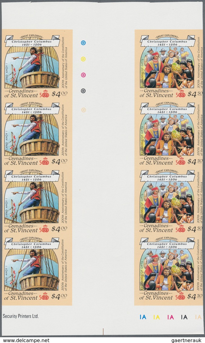 Thematische Philatelie: 1983/1988, Grenadines of St. Vincent. Large stock of imperforate proof progr