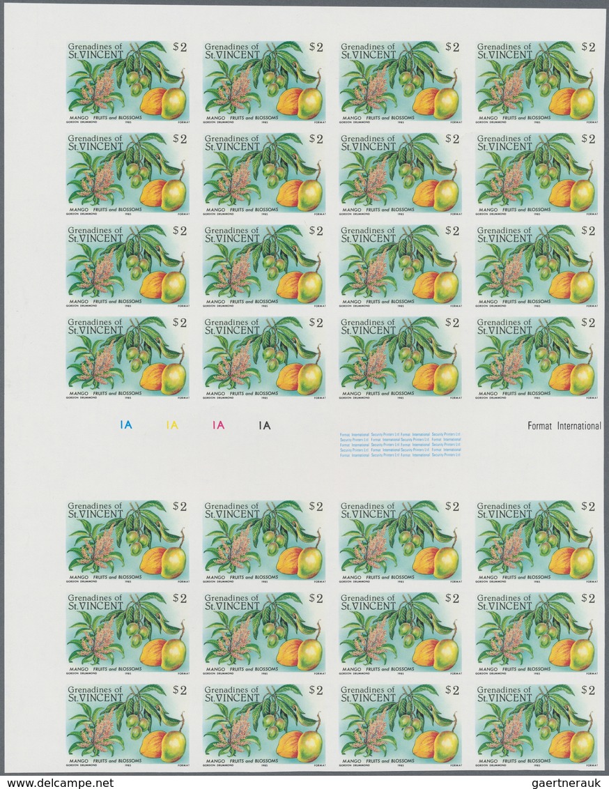 Thematische Philatelie: 1983/1988, Grenadines of St. Vincent. Large stock of imperforate proof progr