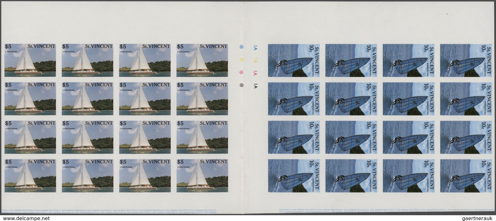 Thematische Philatelie: 1983/1988, St. Vincent. Large stock of imperforate proof progressive stamps