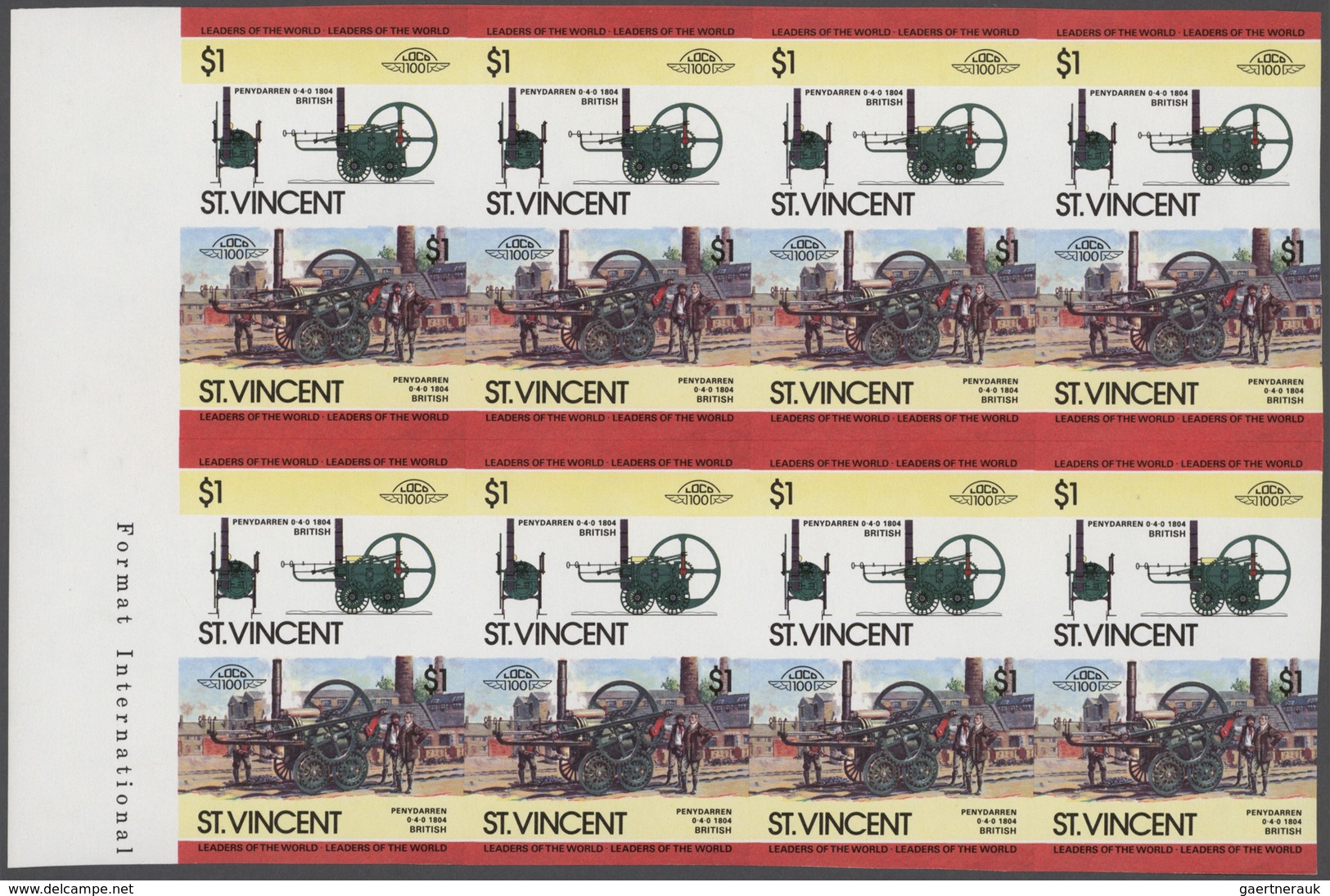 Thematische Philatelie: 1983/1988, St. Vincent. Large stock of imperforate proof progressive stamps