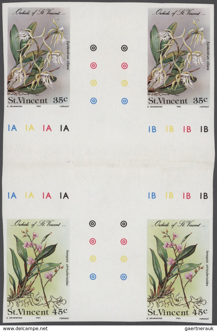Thematische Philatelie: 1983/1988, St. Vincent. Large stock of imperforate proof progressive stamps