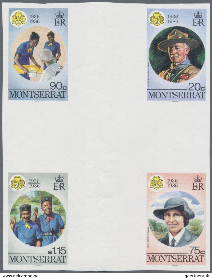 Thematische Philatelie: 1985/1986, Montserrat. Big Stock Of Imperforate Proof Progressive Stamps And - Ohne Zuordnung