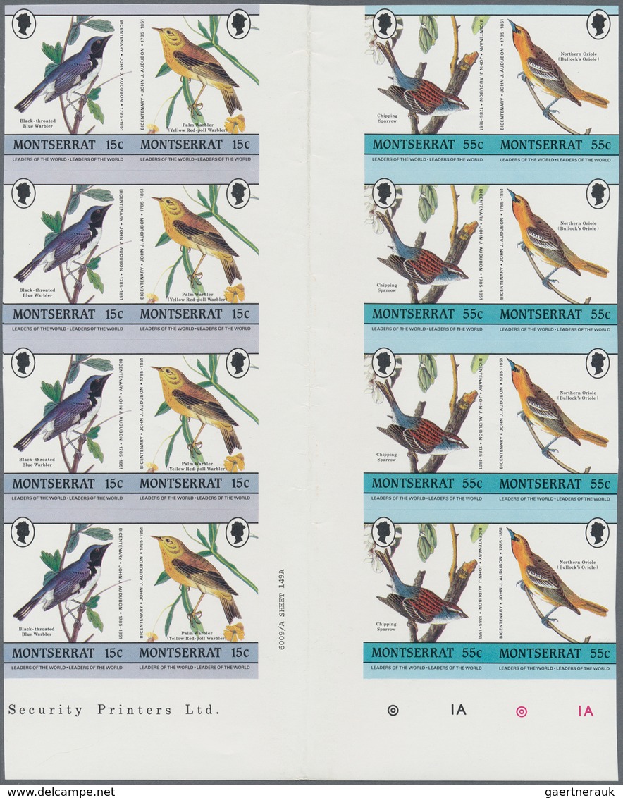 Thematische Philatelie: 1985/1986, Montserrat. Big stock of imperforate proof progressive stamps and