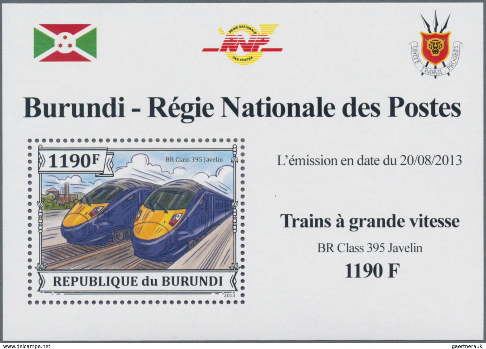 Thematische Philatelie: 2011/2013, Burundi. A big lot of different topics in complete souvenir sheet