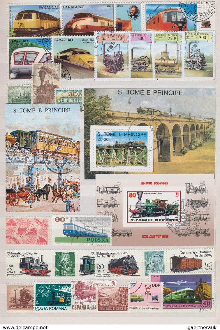 Thematik: Eisenbahn / Railway: 1960 - 2010 (ca.), Comprehensive, Mainly Stamped Collection Of 950 Di - Treni