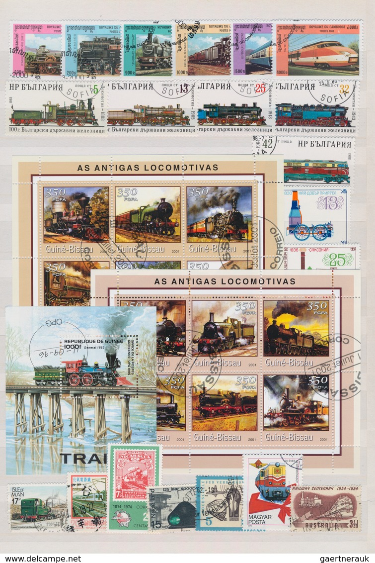 Thematik: Eisenbahn / Railway: 1960 - 2010 (ca.), Comprehensive, Mainly Stamped Collection Of 950 Di - Treni