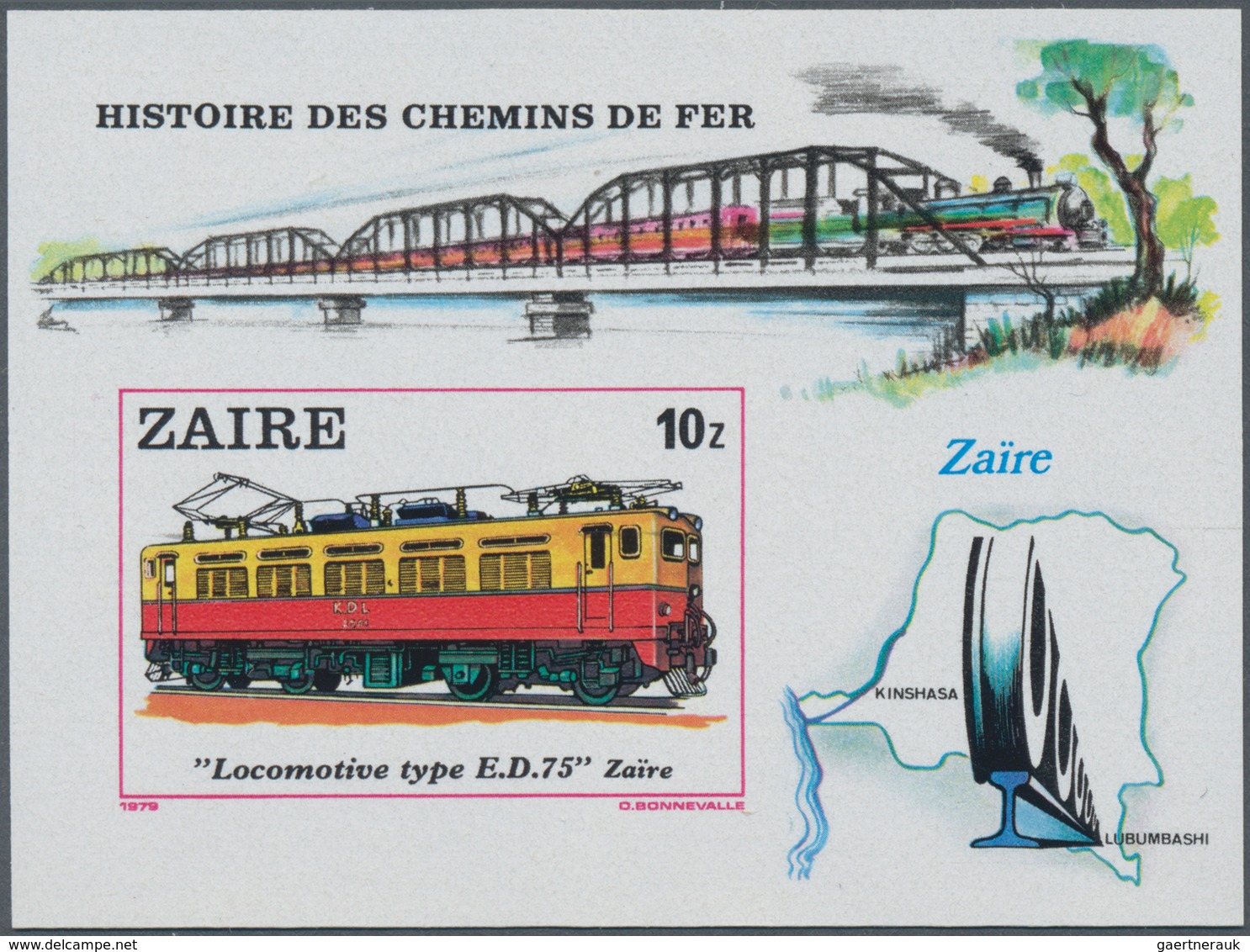 Thematik: Eisenbahn / Railway: 1980, ZAIRE: Locomotives Complete Set Of Eight IMPERFORATE Stamps In - Trenes