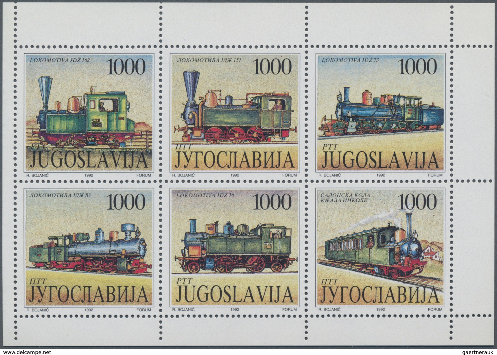 Thematik: Eisenbahn / Railway: 1992, YUGOSLAVIA: Steam Locomotives In A Lot With Approx. 150 Booklet - Trenes