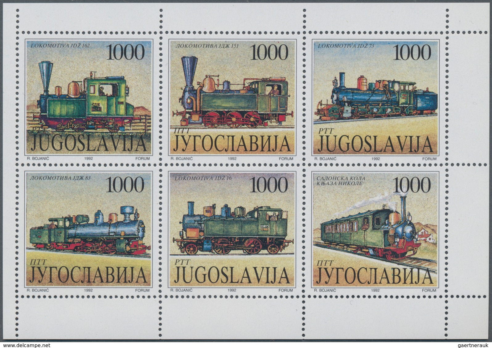 Thematik: Eisenbahn / Railway: 1992, YUGOSLAVIA: Steam Locomotives In A Lot With Approx. 460 Booklet - Eisenbahnen