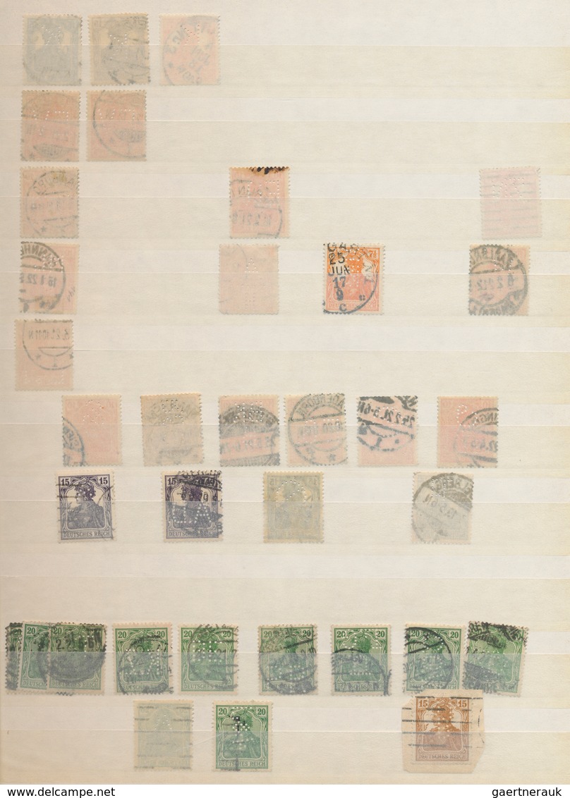 Thematik: Firmenlochung / Perfins: 1880/1960 (ca.), Accumulation Of Apprx. 860 Stamps With Perfins, - Unclassified