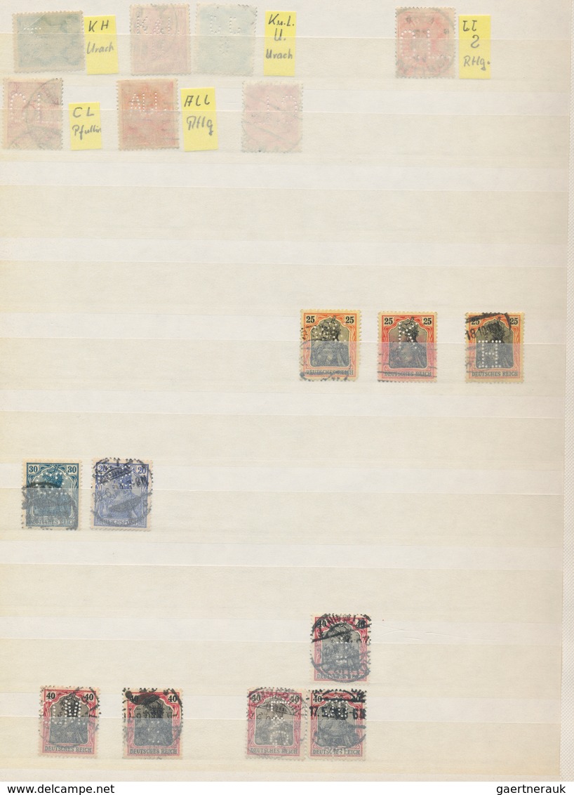 Thematik: Firmenlochung / Perfins: 1880/1960 (ca.), Accumulation Of Apprx. 860 Stamps With Perfins, - Unclassified