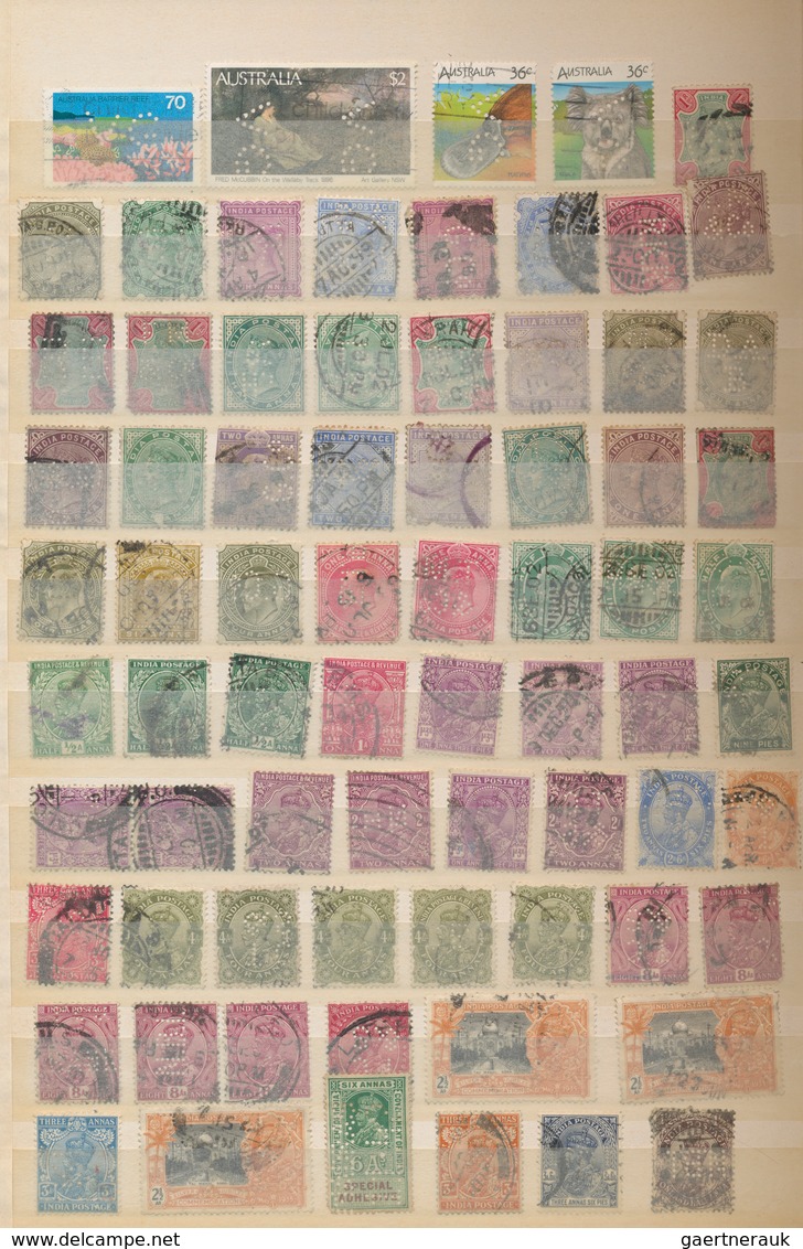 Thematik: Firmenlochung / Perfins: 1885/1990 (ca.), Sophiaticated Accumulation Of Apprx. 3.300 Stamp - Sin Clasificación