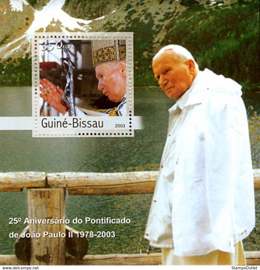 Guine-Bissau 2003 25th Anniversary Of Pope S/s. - Guinea-Bissau