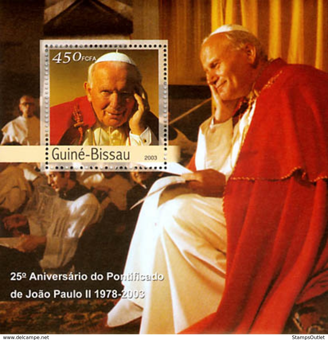 Guine-Bissau 2003 25th Anniversary Of Pope S/s. - Guinea-Bissau