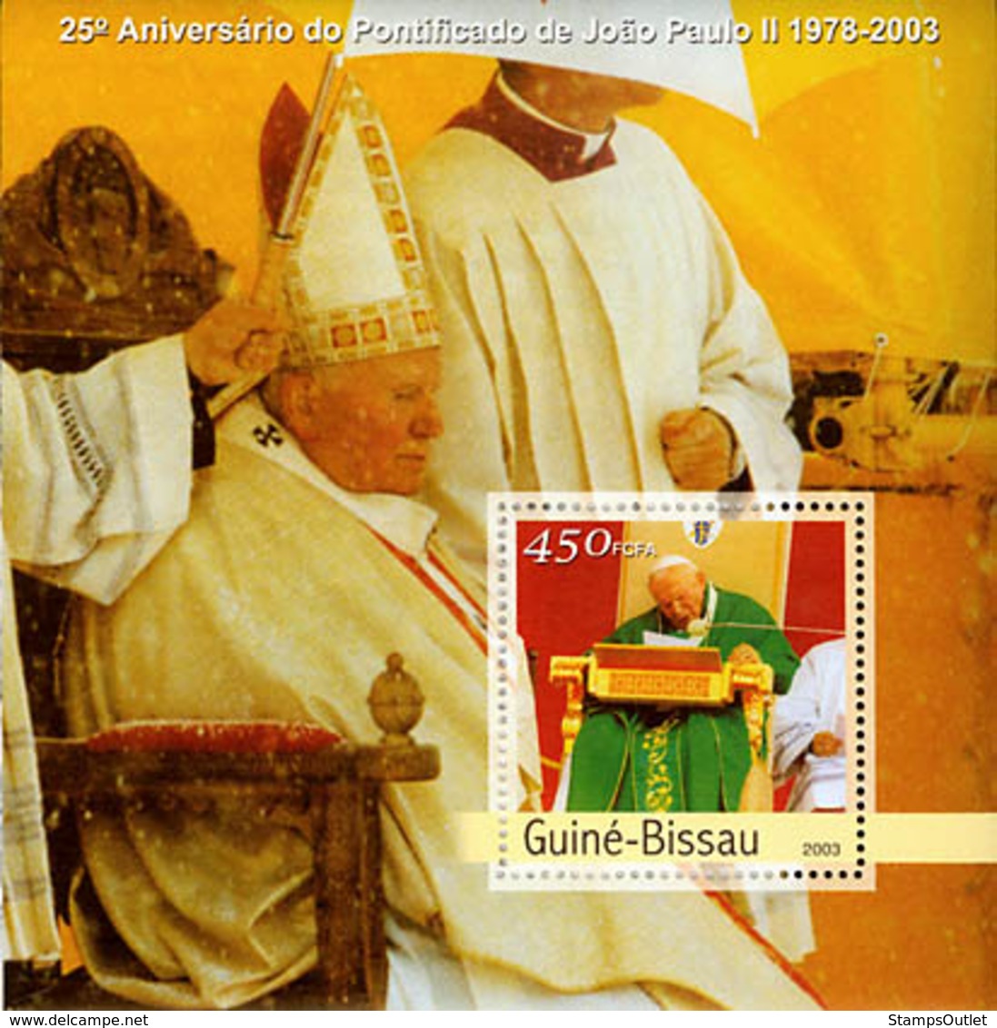 Guine-Bissau 2003 25th Anniversary Of Pope S/s. - Guinea-Bissau