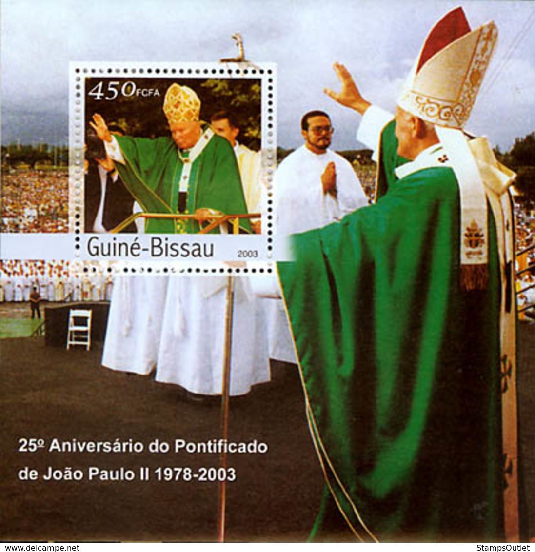 Guine-Bissau 2003 25th Anniversary Of Pope S/s. - Guinea-Bissau