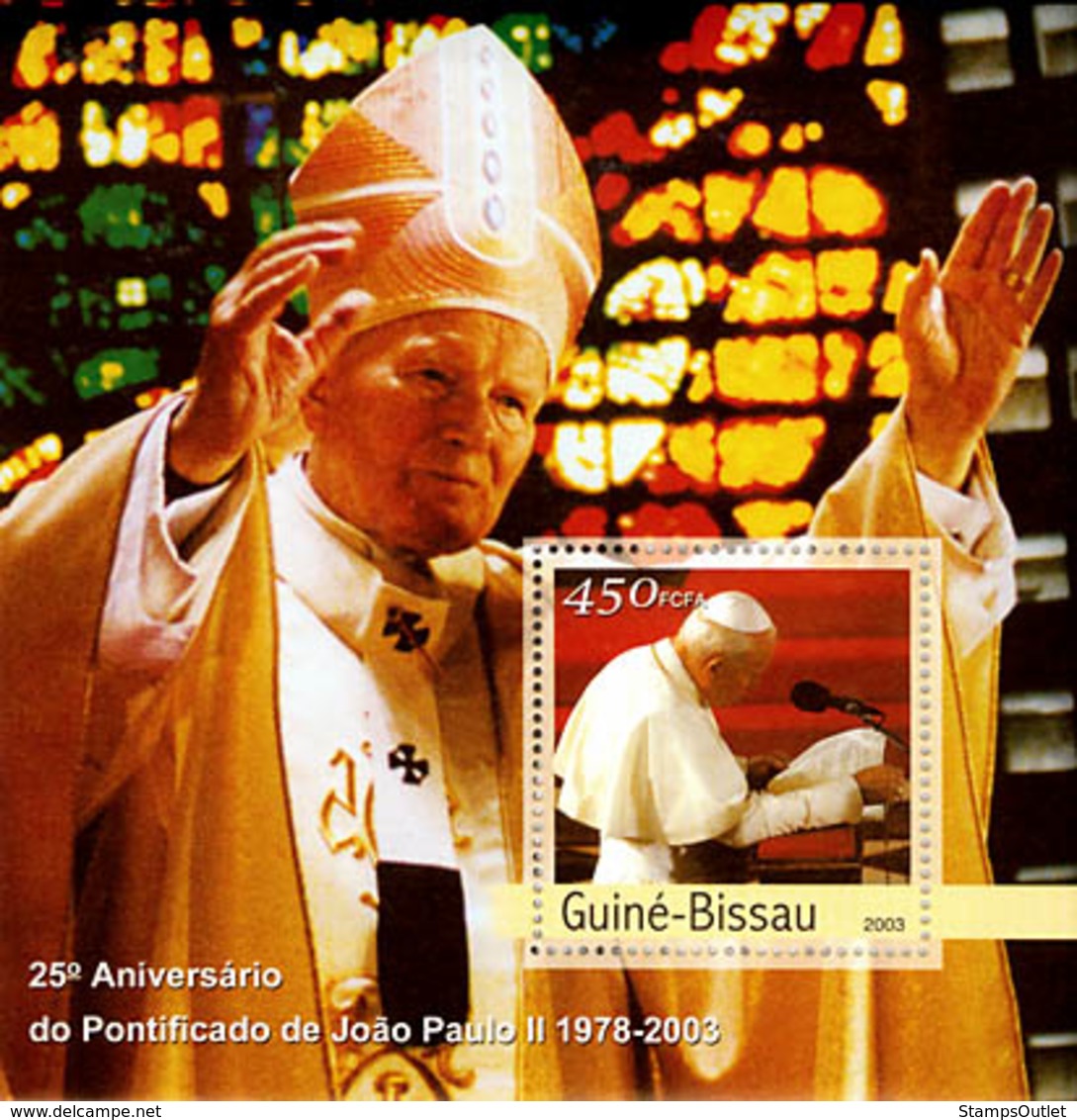 Guine-Bissau 2003 25th Anniversary Of Pope S/s. - Guinea-Bissau