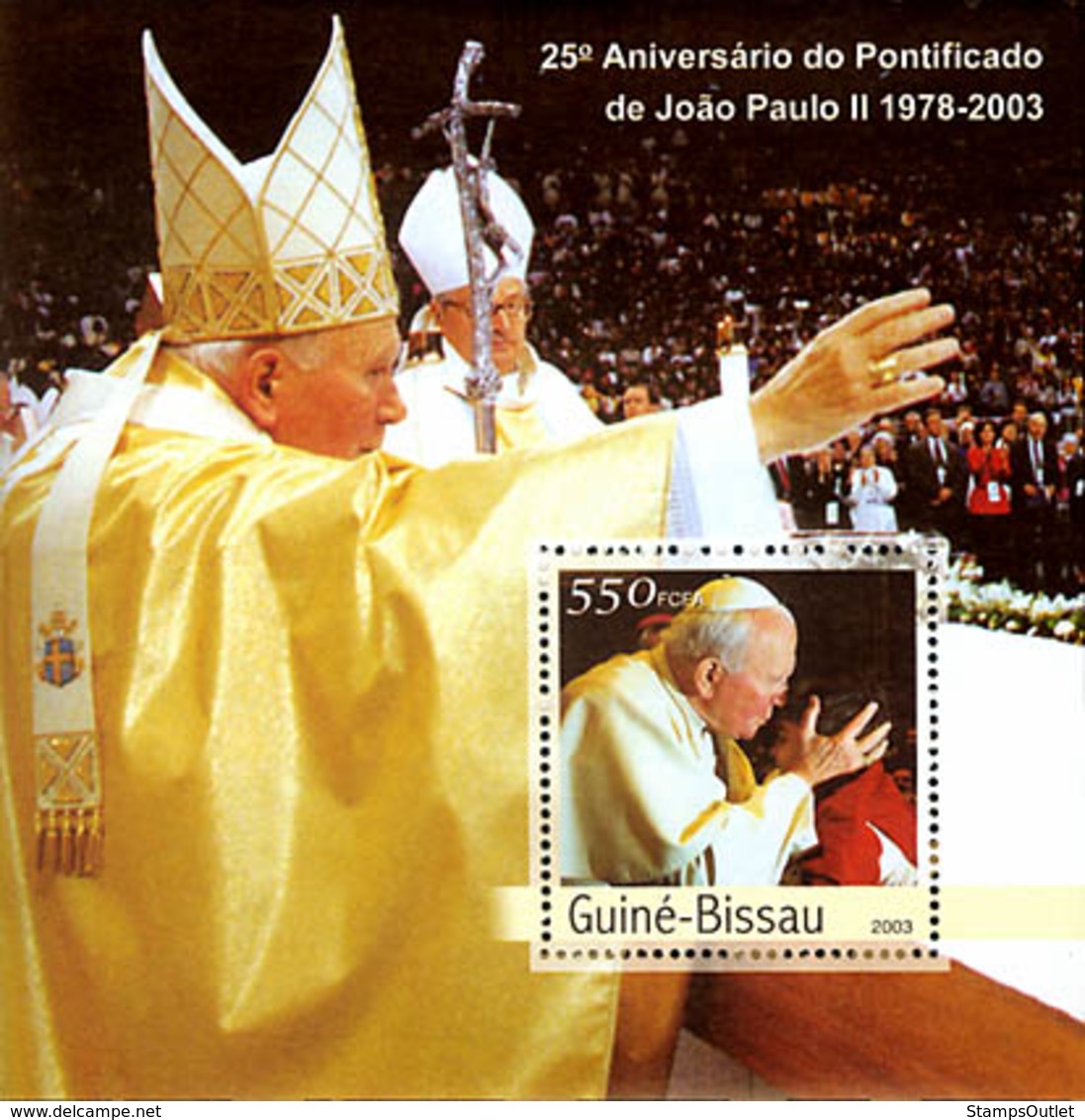 Guine-Bissau 2003 25th Anniversary Of Pope S/s. - Guinea-Bissau