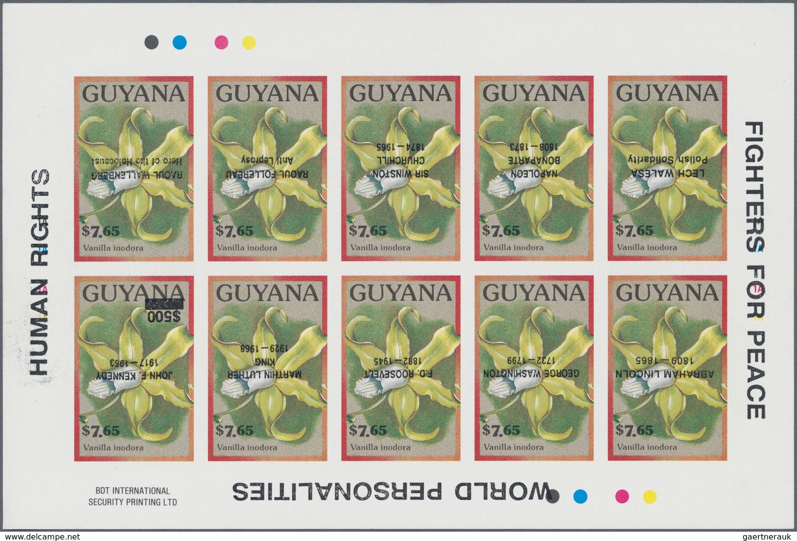 Thematik: Flora, Botanik / Flora, Botany, Bloom: 1975/1990 (ca.), GUYANA: Duplicated Accumulation In - Otros & Sin Clasificación