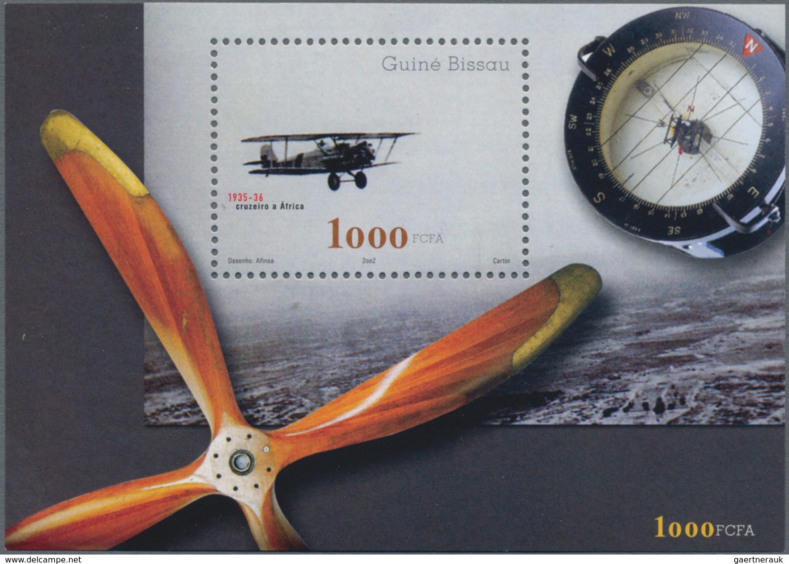Thematik: Flugzeuge, Luftfahrt / Airoplanes, Aviation: 2002, GUINEA-BISSAU: AVIATION, Souvenir Sheet - Aviones
