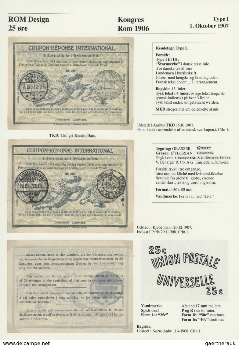 Thematik: I.A.S. / Intern. Reply Coupons: 1906/2014, The W. Lauth Collection Of DANISH Intern. Reply - Non Classificati