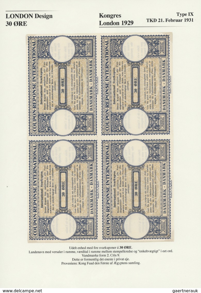 Thematik: I.A.S. / intern. reply coupons: 1906/2014, The W. Lauth collection of DANISH Intern. Reply