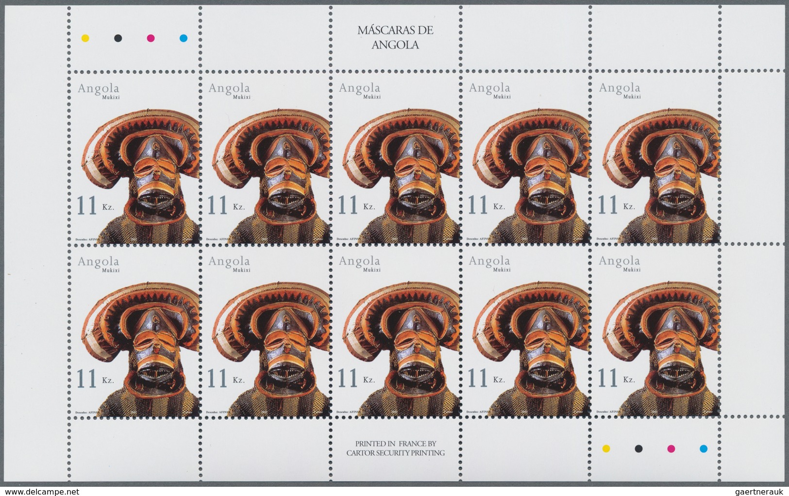 Thematik: Kunsthandwerk / Arts And Crafts: 2002, Angola: MASKS, Complete Set Of Five In An Investmen - Otros & Sin Clasificación
