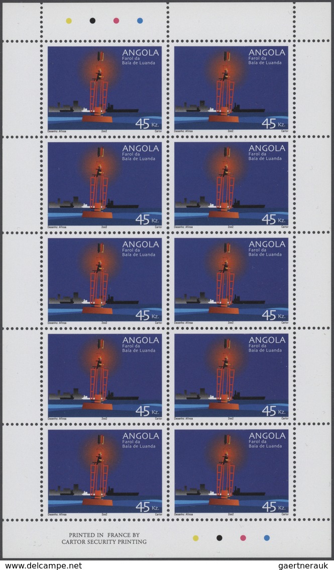 Thematik: Leuchttürme / Lighthouses: 2002, Angola: LIGHTHOUSES, Complete Set Of Six In Miniature She - Leuchttürme