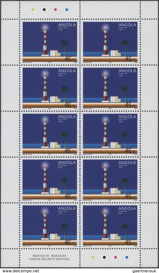 Thematik: Leuchttürme / Lighthouses: 2002, Angola: LIGHTHOUSES, Complete Set Of Six In Miniature She - Faros
