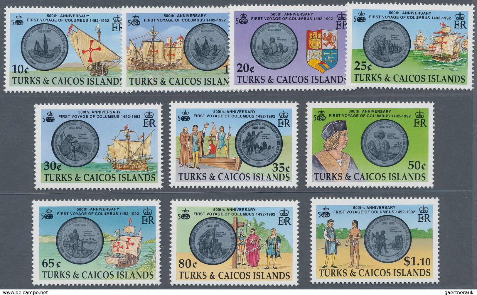 Thematik: Numismatik-Geld / Numismatics-cash: 1992, TURKS & CAICOS ISLANDS: Commemorative Coins For - Münzen