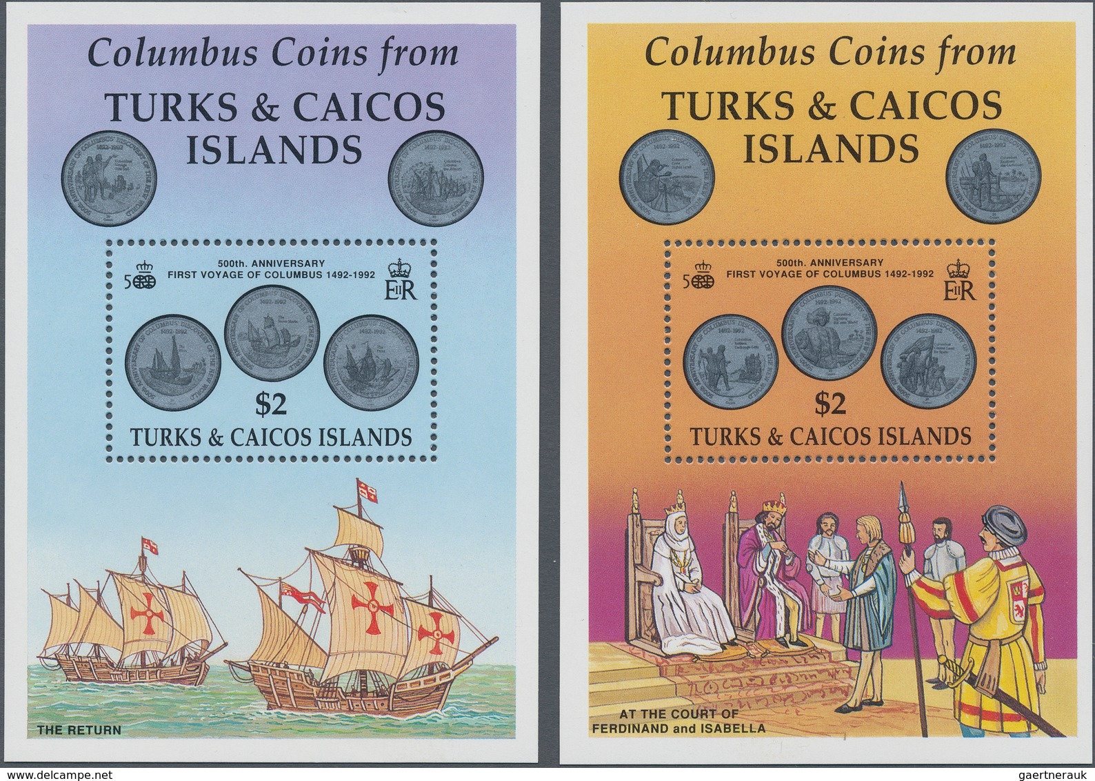 Thematik: Numismatik-Geld / Numismatics-cash: 1992, TURKS & CAICOS ISLANDS: Commemorative Coins For - Münzen