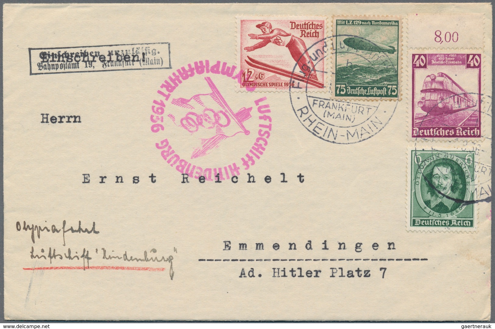 Thematik: Olympische Spiele / Olympic Games: 1936 Berlin Olympic Games: 13 Covers And Postcards With - Other & Unclassified