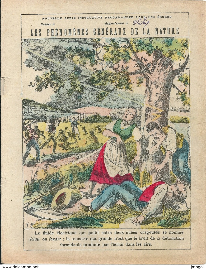 Couverture Cahier Les Phénomènes Généraux De La Nature La Foudre Les Météores Louis Vagné Pont à Mousson - Book Covers