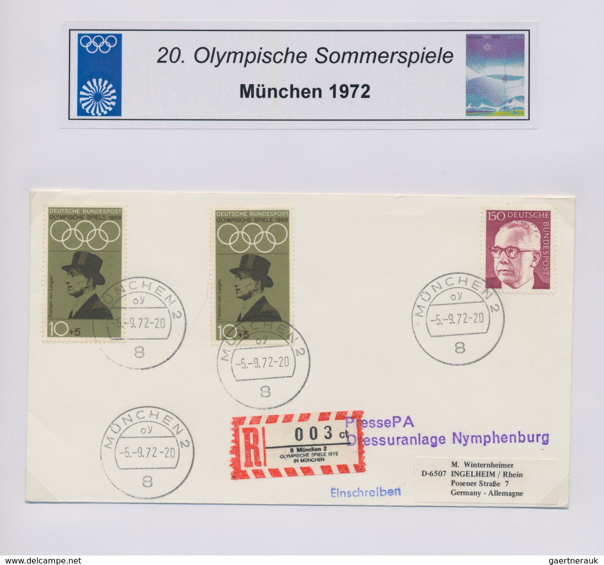 Thematik: Olympische Spiele / Olympic Games: 1972, Olympische Spiele , München, Kiel, Augsburg, Sowi - Sonstige & Ohne Zuordnung