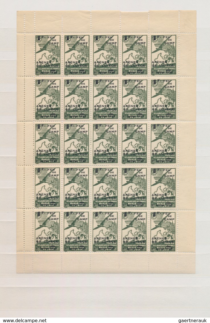 Thematik: Pfadfinder / Boy Scouts: 1938/1939, France, Private Issue, "1 F. FEU DE CAMP / ARENES DE L - Autres & Non Classés