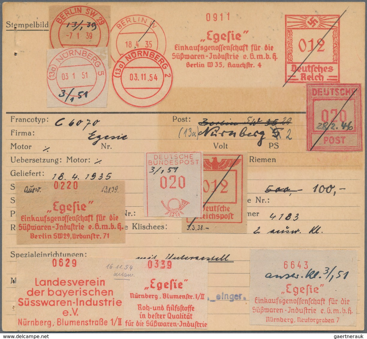 Thematik: Postautomation / Postal Mecanization: 1930/1970 (ca.), FREISTEMPLER DEUTSCHLAND , Interess - Correo Postal